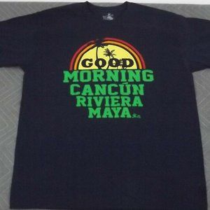 PIER 27 Good Morning Riviera Maya Mexico Short Sleeve T-Shirt, BLUE Size XL